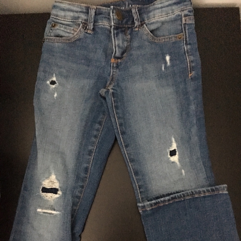 Gap kids 1969 girls destroyed boot cut jeans